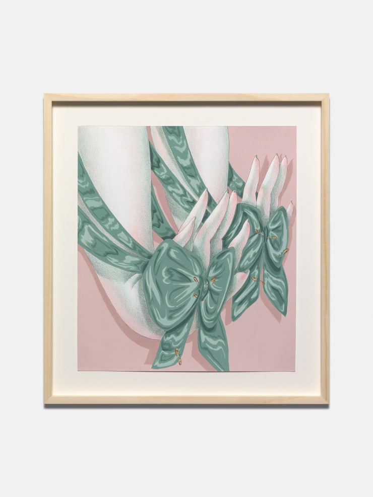 Sarah Slappey Green Bow, 2022 Gouache, colored pencil and ink on paper 31.1 x 27.9 cm 12 1/4 x 11 in