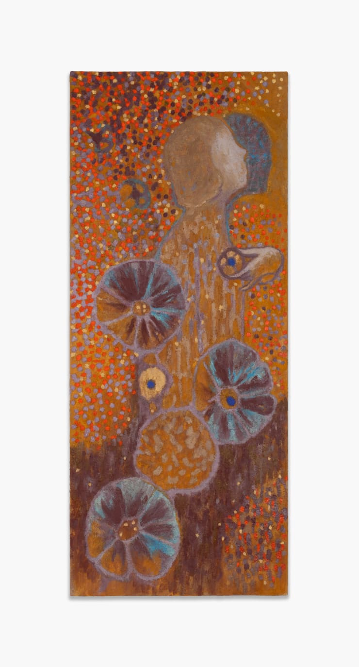 Katrine Bobek Hymn to Iris, 2023 Oil on linen 95 x 40 x 2 cm 37 3/8 x 15 3/4 x 3/4 in