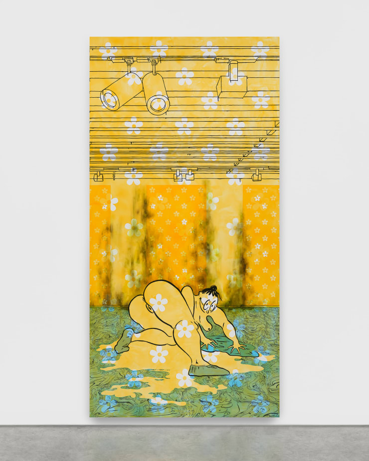 Ebecho Muslimova Fatebe Wet Mold, 2020 Enamel and oil paint on Dibond aluminum 243.8 x 121.9 cm 96 x 48 in