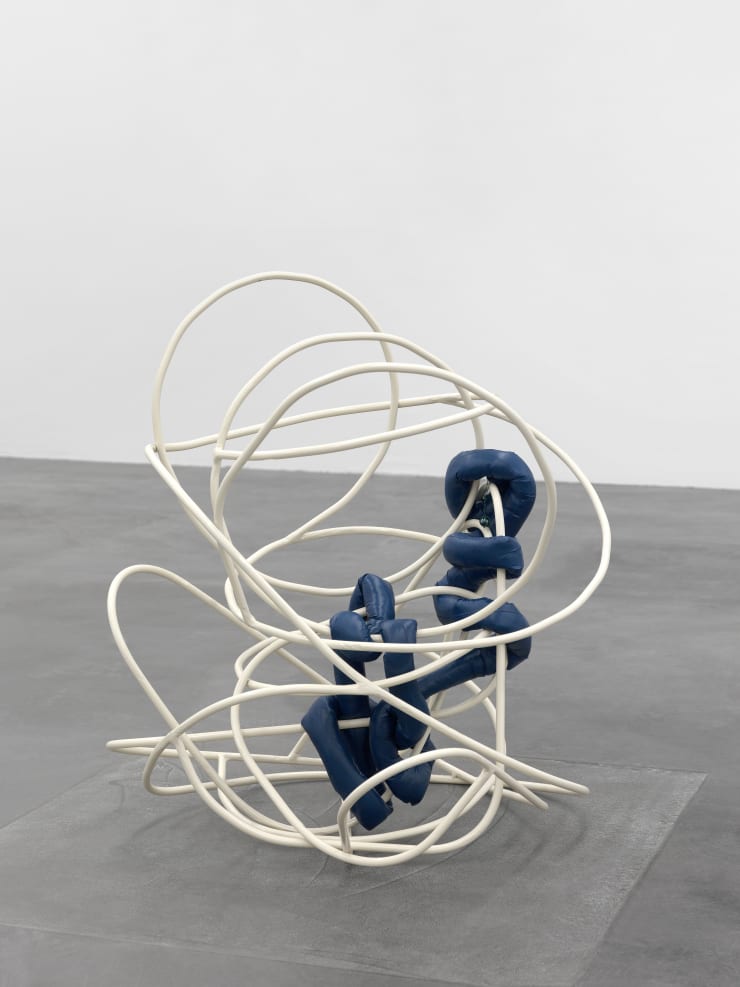 Isabel Yellin Nesting, 2023 Powder coated steel, black pearl, fabric, stuffing, wire 59.7 x 52.1 x 66 cm 23 1/2 x 20 1/2 x 26 in