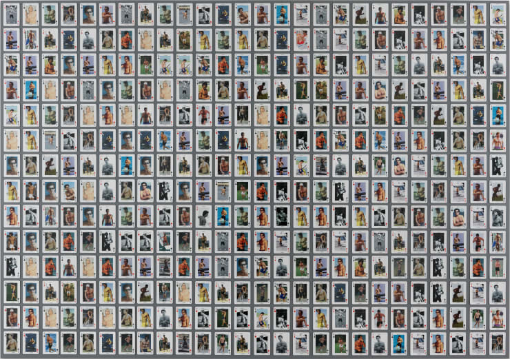 Mitchell Anderson We Two How Long We Were Fool’d, 2018 Playing cards, dispersion on panel 200 x 130 cm 78 3/4 x 51 1/8 in