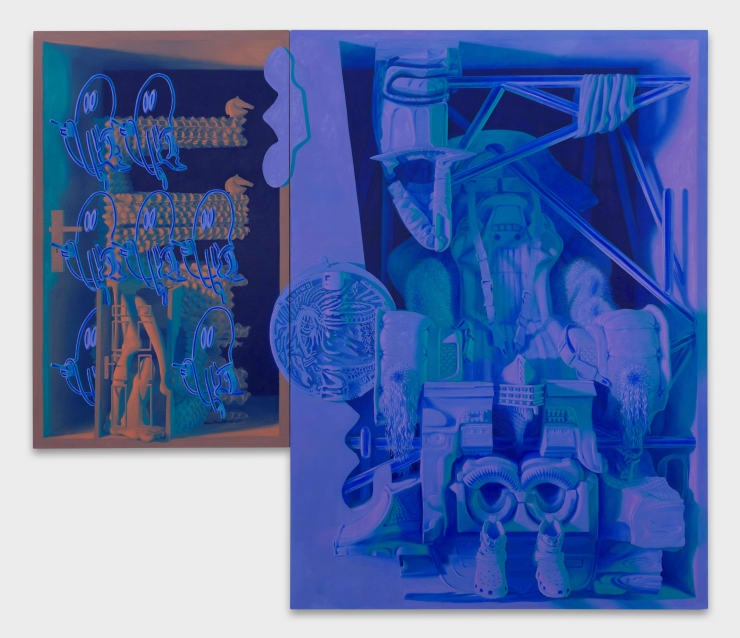 Tom Waring Ergost, 2023 Oil on linen Diptych 180 x 210 x 5 cm 70 7/8 x 82 5/8 x 2 in