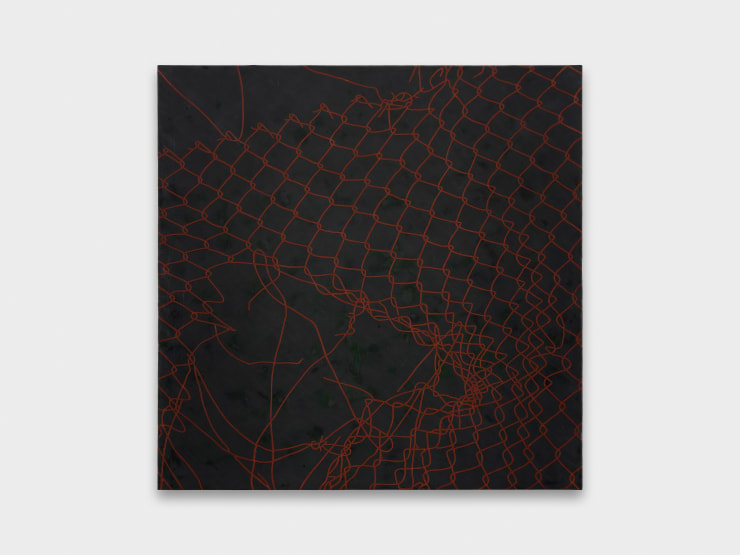 Mitchell Anderson Harlequin (septidi), 2024 Encaustic on panel 100 x 100 x 9 cm 39 3/8 x 39 3/8 x 3 1/2 in