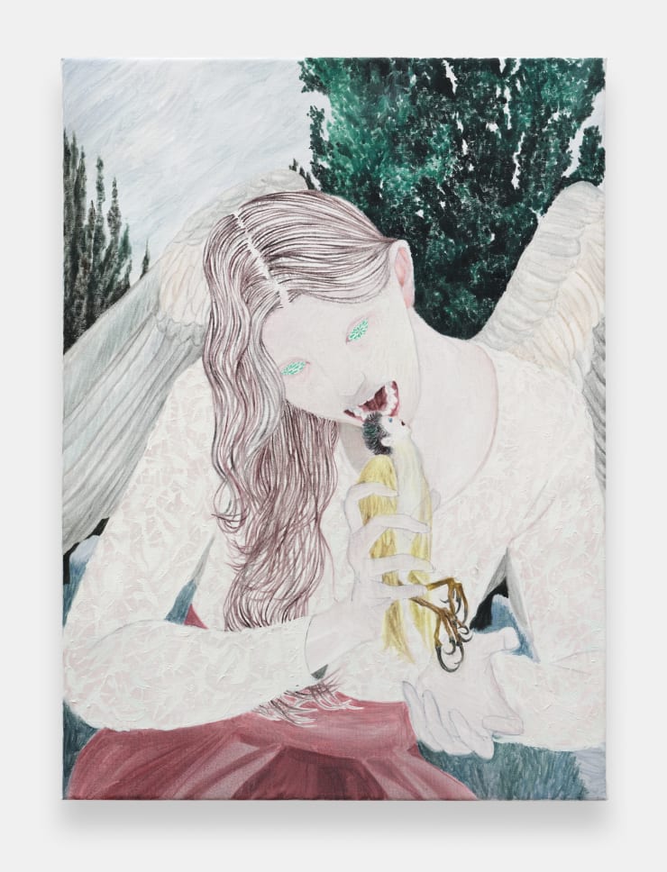 Ding Shilun Unbreakable, 2024 Oil on linen 75 x 55 x 3 cm 29 1/2 x 21 5/8 x 1 1/8 in