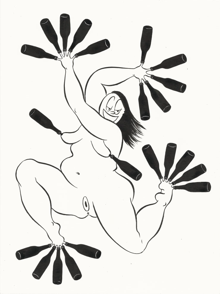 Ebecho Muslimova FATEBE FLAMENCO, 2017 Ink on paper, framed 47.5 x 38 cm 18 3/4 x 15 in