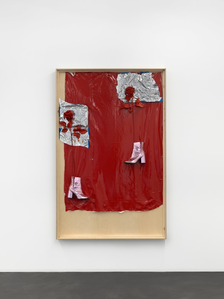 Sitara Abuzar Ghaznawi Episode 4 (the embarrassment), 2021 Mixed media on wood 170 x 100 cm 66 7/8 x 39 3/8 in