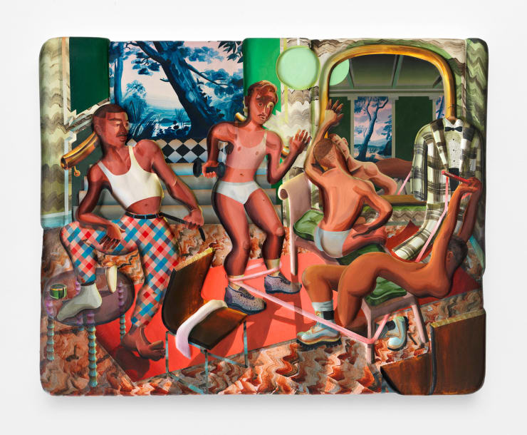 Kyle Dunn Physical, 2018 Acrylic on epoxy resin, plaster, and foam panel 121.9 x 152.4 x 5.1 cm 48 x 60 x 2 in