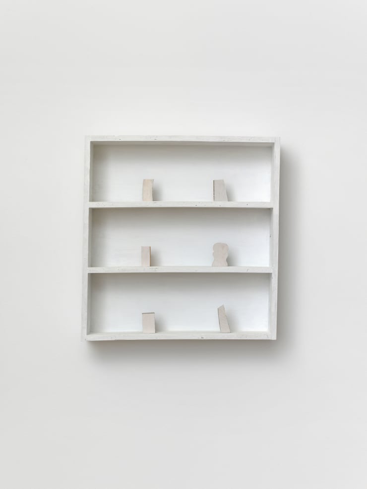 Eric Oglander Plant and paint , 2024 Plywood, acrylic paint, finial, wisteria, hornets nest, pine, poplar, fabric from t shirt, fabric from duvet cover 31.4 x 30.2 x 5.7 cm 12 3/8 x 11 7/8 x 2.25 in