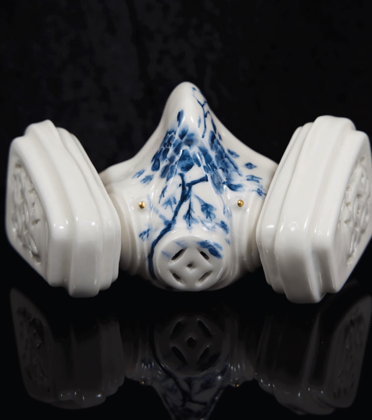 Scotty So, China Mask/ Incense Holder, Peony, No. 2, 2020