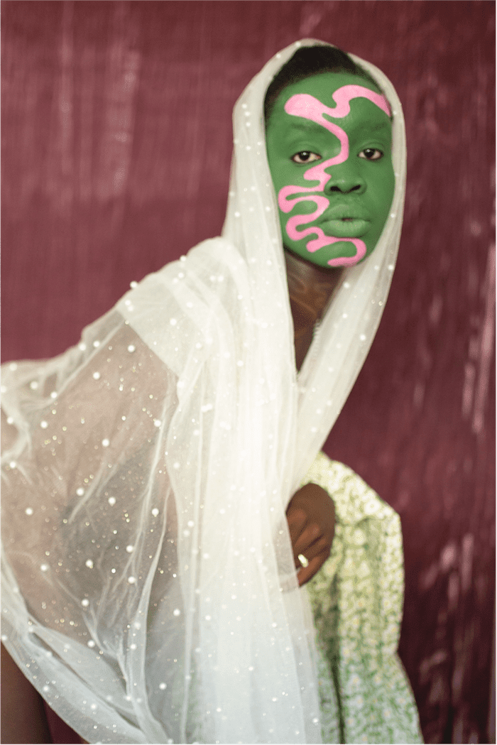 Atong Atem, Green Face with Veil , 2022