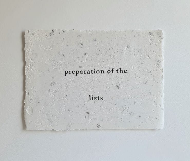 Jenna Lee, preparation of the lists, 2021