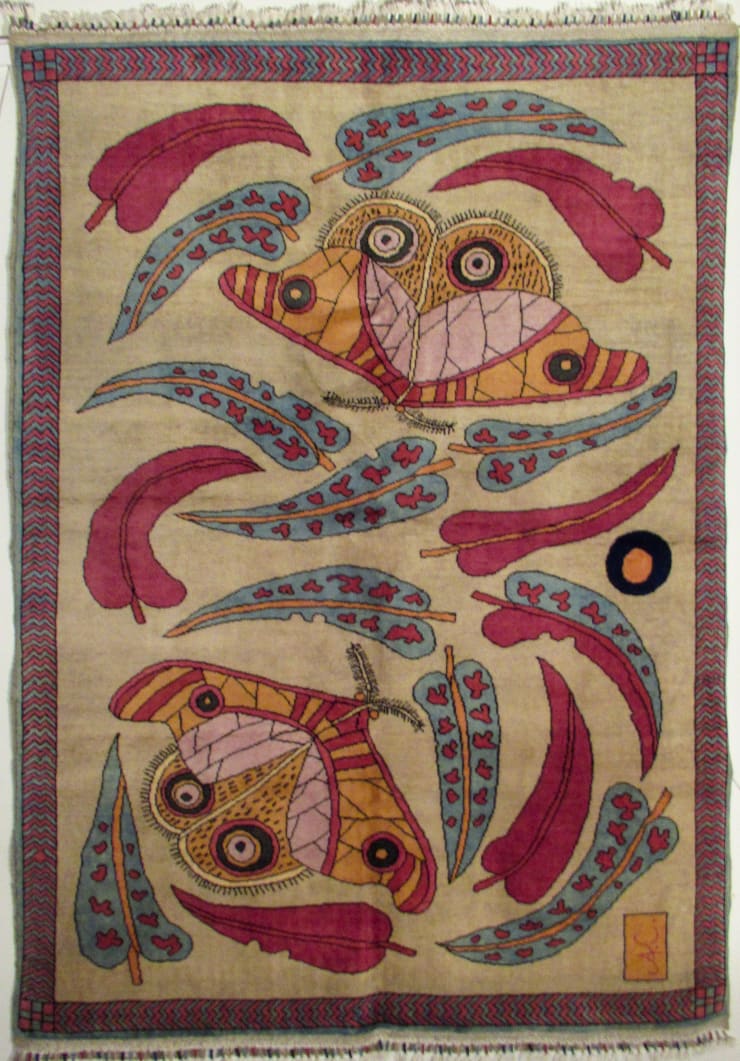 Alexandra Copeland, Emperor Gum Moths with Gum Leaves (cream), 2025