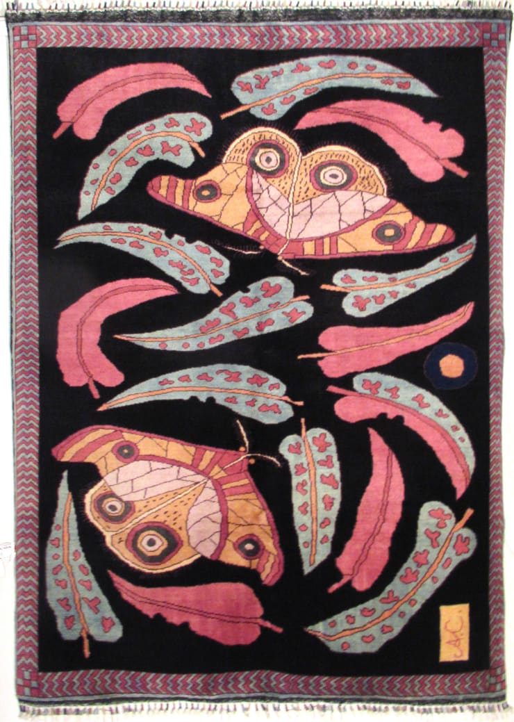 Alexandra Copeland, Emperor Gum Moths with Gum Leaves (black), 2025