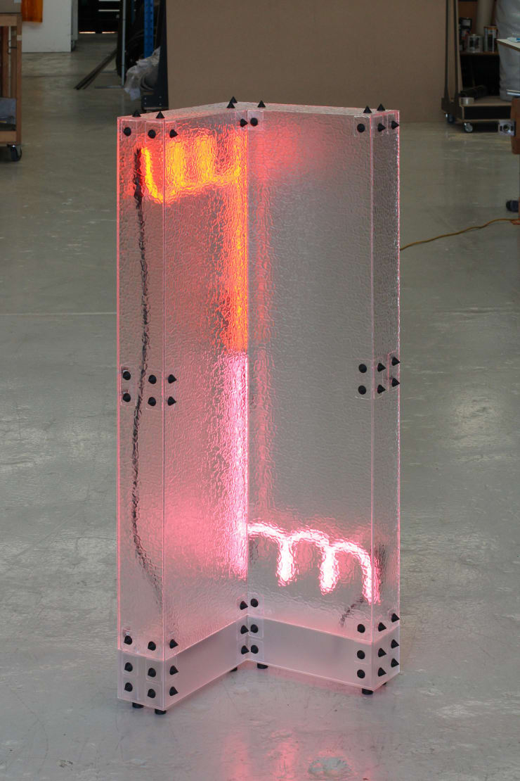 Meagan Streader, A corner piece (orange/pink), 2024