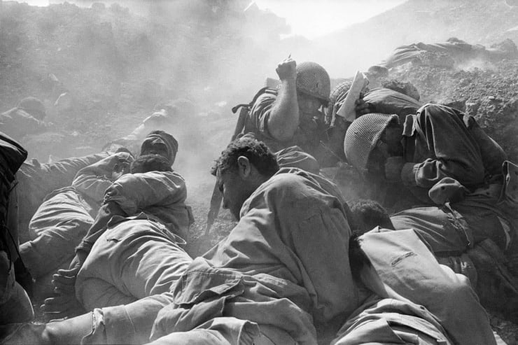 Artillery barrage, Suez Canal, Yom Kippur War, 1973 BAM1973003W01065-149