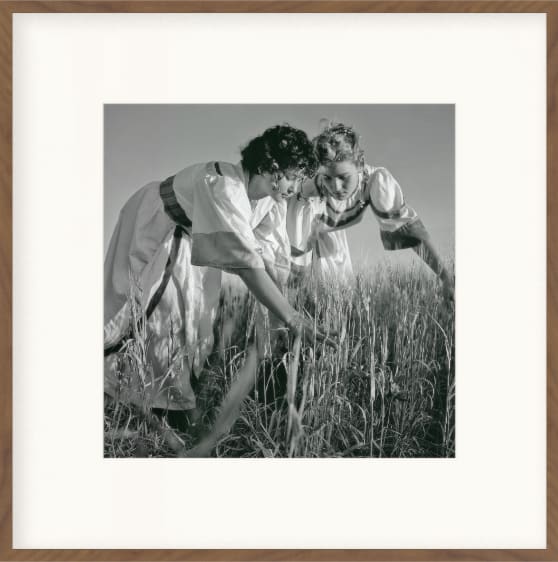 Rachel and Orna, Omer - Harvest ceremony, Kibbutz Ramat Yohanan, 1958 BAM1958023W12021-59