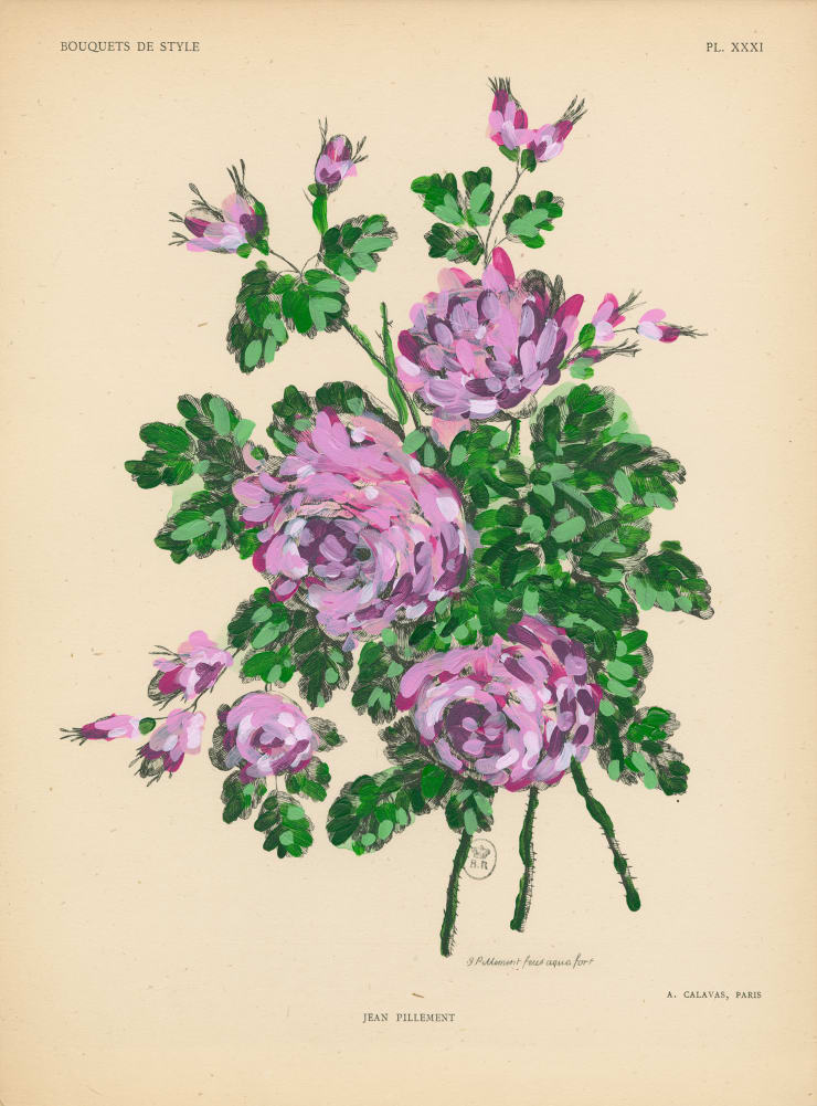 Michael De Feo, Untitled (Bouquet de roses. by Jean Pillement (1728-1808)), Plate XXXI from "Bouquets De Style", 1945), 2019