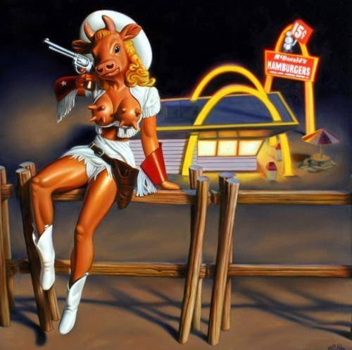 Ron English, Cowgirl McDonalds, 2005