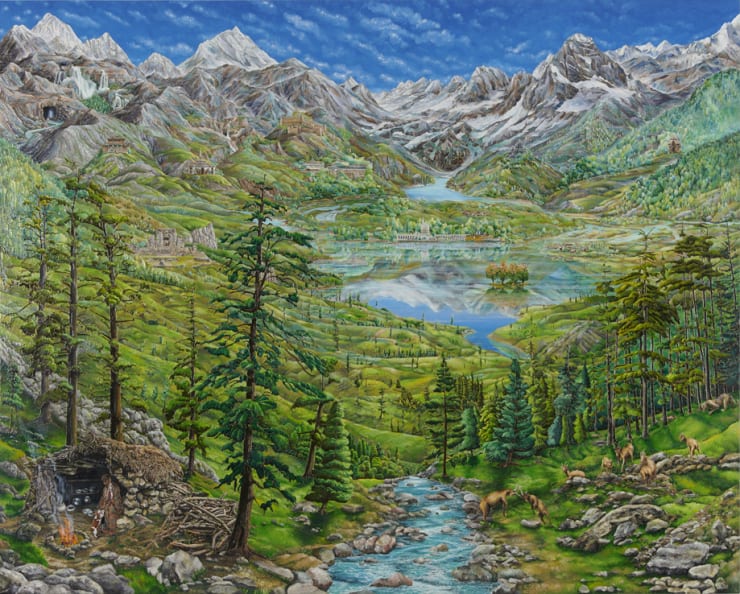 Self Portrait in Kashmir Landscape after Joachim Patinir
