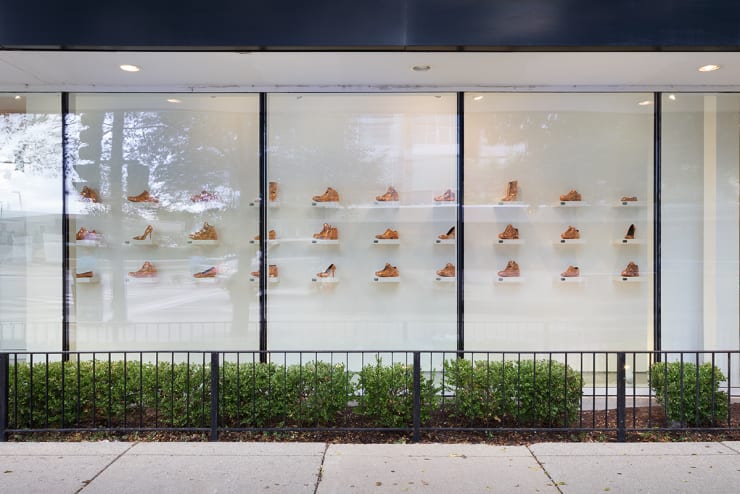Kendell Carter WE, 2015 30 pairs of bronze plated shoes, 60 dogs tags, and 60 wood shelves