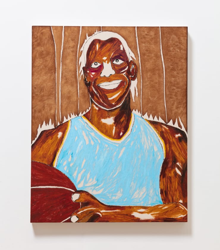 Chase Hall Intramural Portrait, 2021 Acrylic and coffee on cotton canvas 30 x 24 in 76.2 x 61 cm