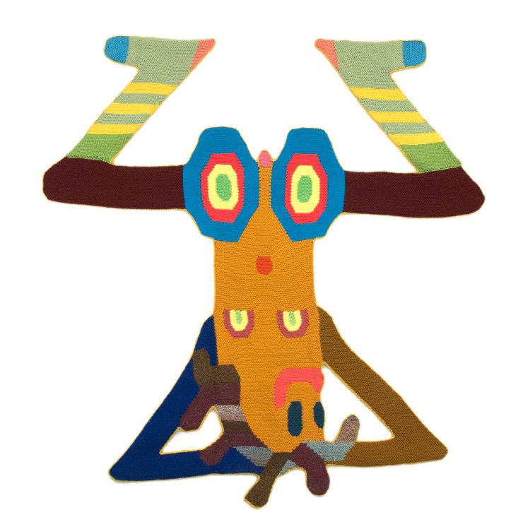 Caroline Wells Chandler Transmitter (Yellow), 2017 hand-crocheted assorted fibers 92 x 88 in. 233.7 x 223.5 cm