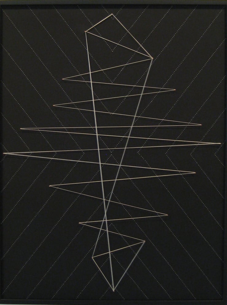 Sheree Hovsepian The Perfect Prescription, 2009 archival pigment print, string, and nails on board 41 x 31 1/2 in. 104.14 x 80.01 cm