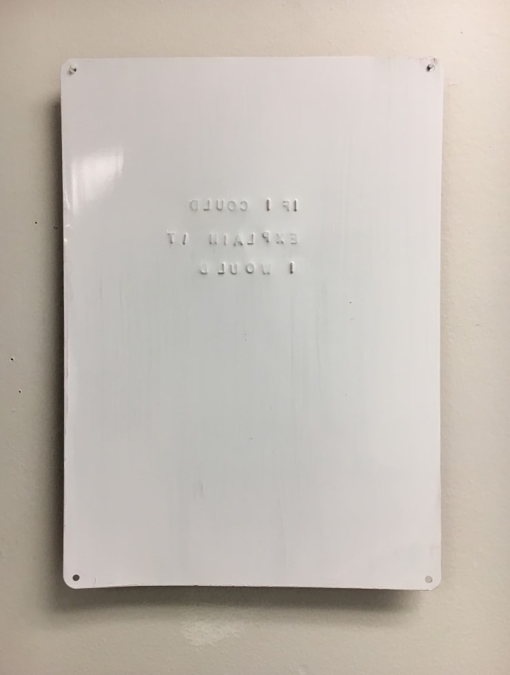 Joel Ross Explain It, 2017 enamel on aluminum 14 x 10 in. 35.6 x 25.4 cm