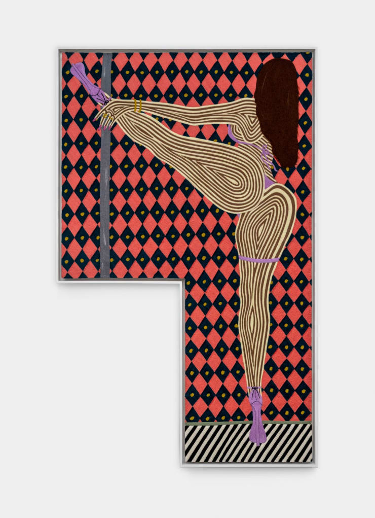 Cheryl Pope With Grace, 2024 needle-punched wool roving on cashmere 68 x 42 1/4 in 172.7 x 107.3 cm