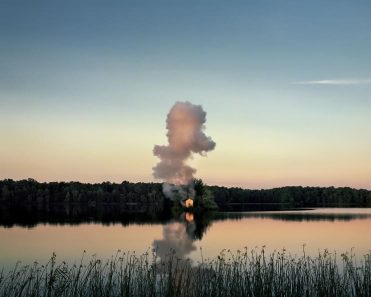 Carrie Schneider Burning House (July, sunset), 2011 C-print 40 x 50 in. 101.6 x 127.0 cm Edition of 5 plus 2 artist's proofs
