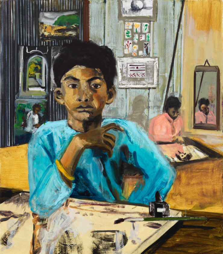 Maia Cruz Palileo Eyes in Their Hands, 2019 oil on canvas 34 x 30 in. 86.4 x 76.2 cm