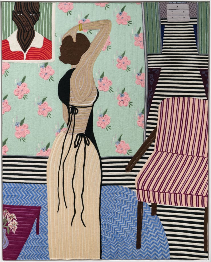 Cheryl Pope Room with a Vase, 2023 needle-punched wool roving on cashmere 69 x 55 in 175.3 x 139.7 cm