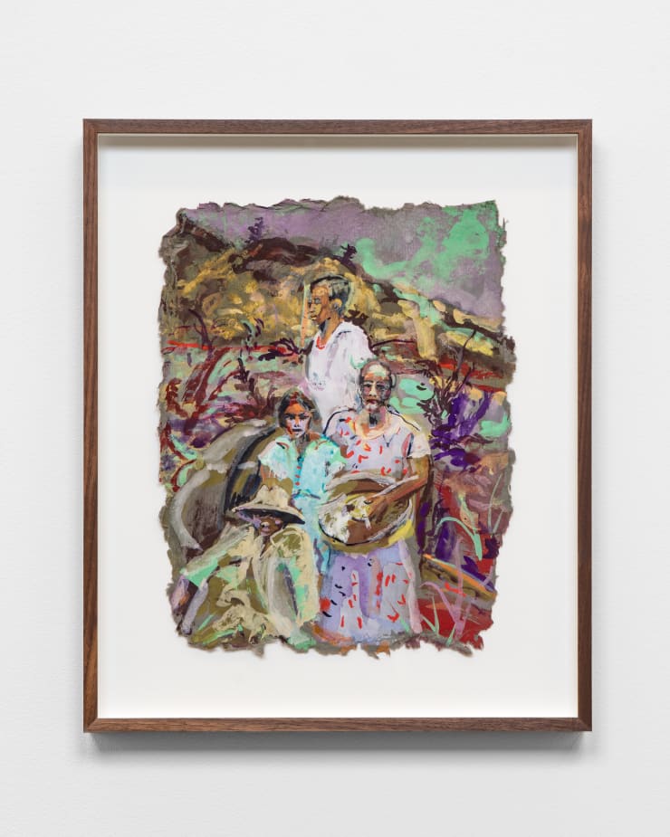 Maia Cruz Palileo Our Vacation, 2025 watercolor and gouache on paper 12 x 8 1/2 in (artwork) 30.5 x 21.6 cm 16 x 13 1/4 x 1 3/8 in (framed) 40.6 x 33.7 x 3.5 cm