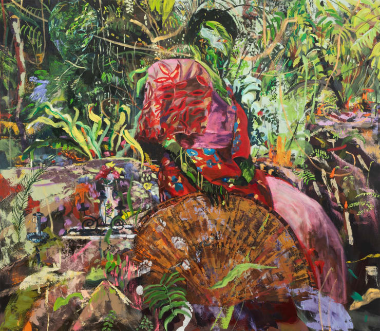 Maia Cruz Palileo Tracing Traces, 2023 flashe and oil on canvas 84 x 96 in 213.4 x 243.8 cm