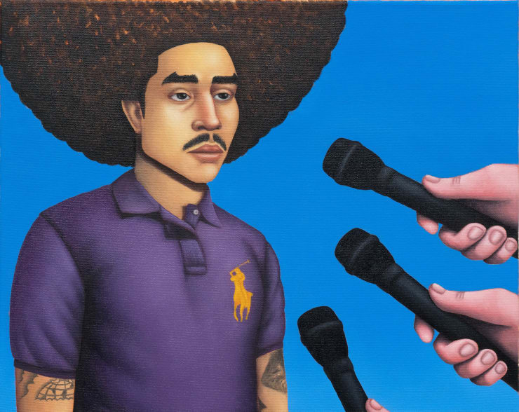 Jake Troyli Hot Mics, 2021 oil on canvas 16 x 20 in