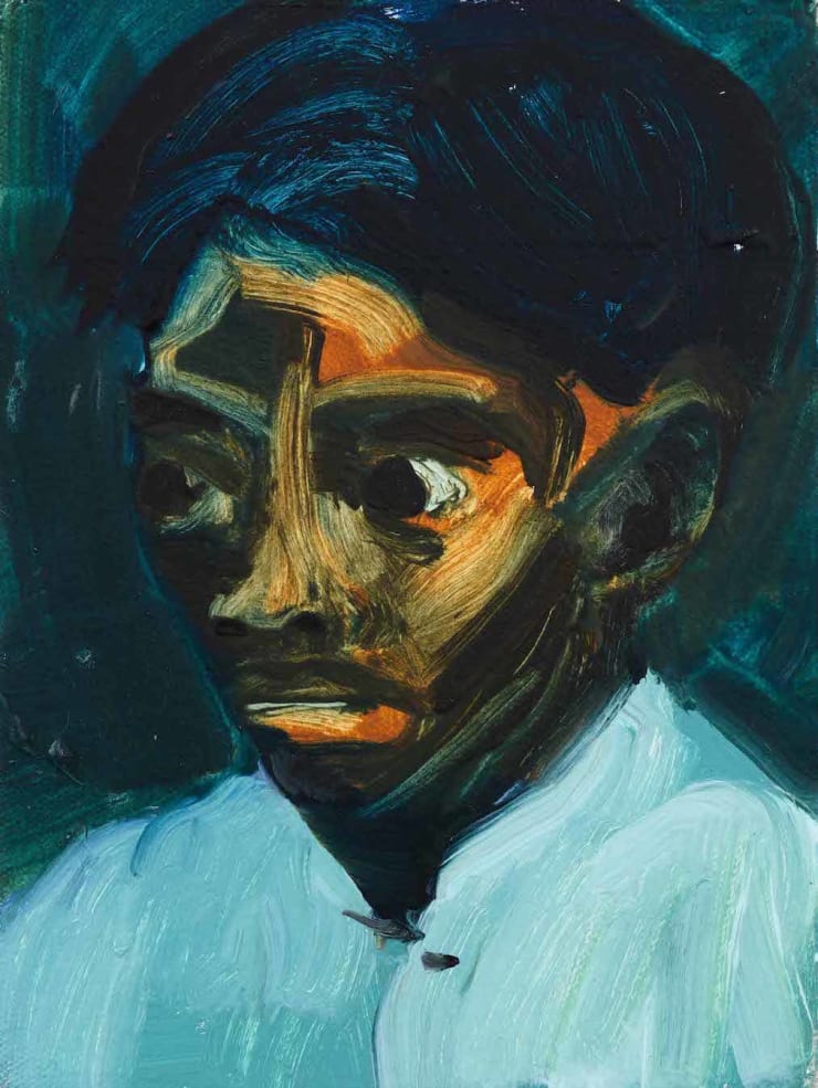 Maia Cruz Palileo Normal Boy, 2018 oil on canvas over panel 8 x 6 in. 20.3 x 15.2 cm
