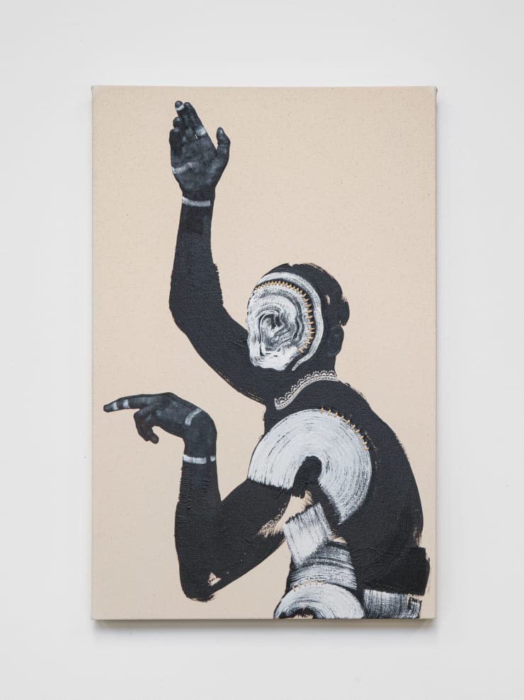 Braxton Garneau Antilles Lace VI, 2025 asphalt and acrylic on canvas with ground pearl and marble dust 34 x 22 in 86.4 x 55.9 cm