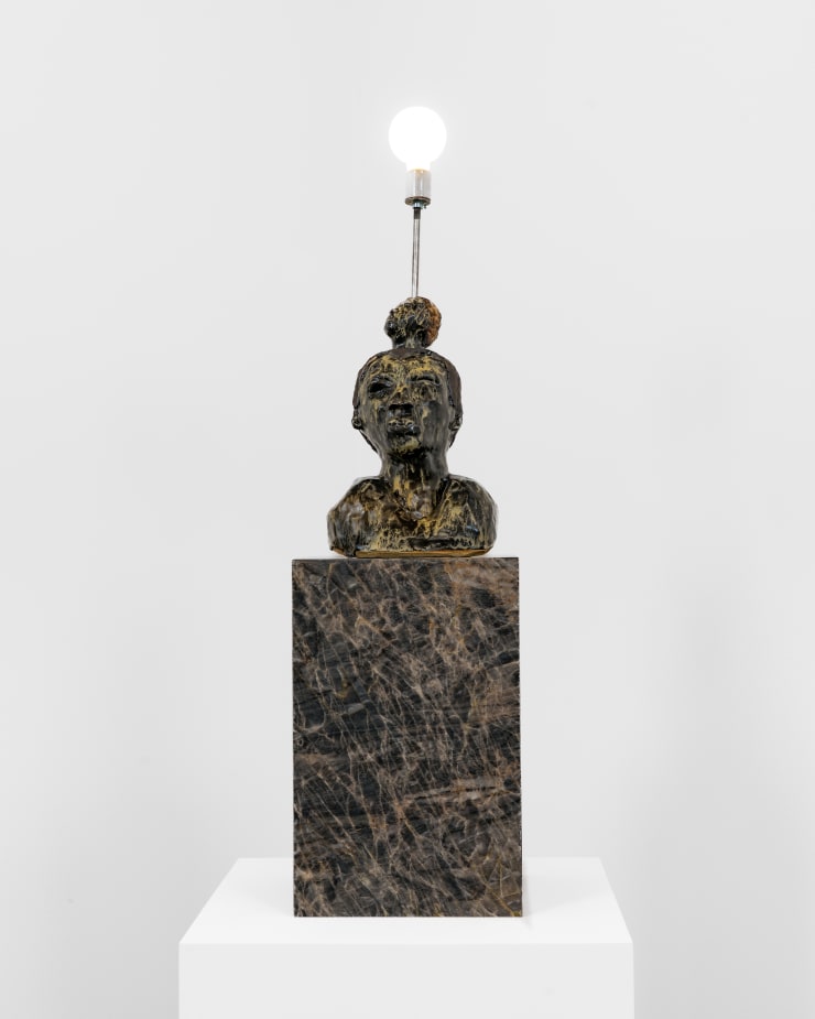 Maia Cruz Palileo Rock Formations (Lolo Lolo), 2025 glazed stoneware, marble base 14 x 10 x 8 in (sculpture) 35.6 x 25.4 x 20.3 cm 18 x 11 1/2 x 10 in (marble base) 45.7 x 29.2 x 25.4 cm