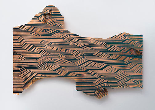 Jason Middlebrook The West Will Always Be a Part of My Art, 2014 Spray paint on Maple 27 x 37 in. 68.58 x 93.98 cm