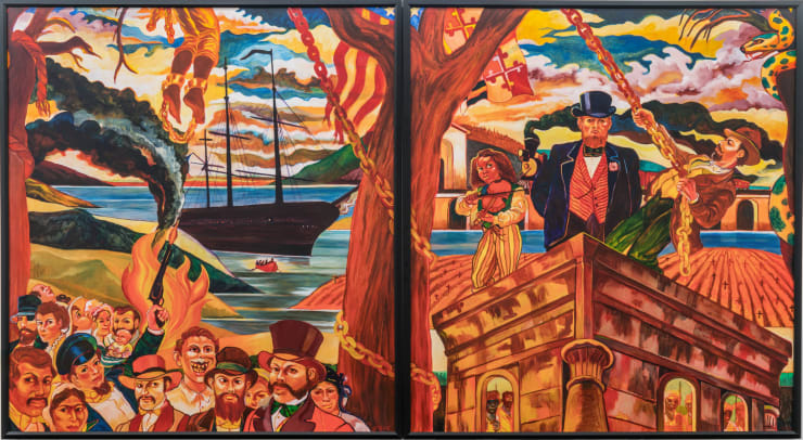 Arvie Smith Manumissions, 2006 oil on canvas 68 x 120 in 172.7 x 304.8 cm
