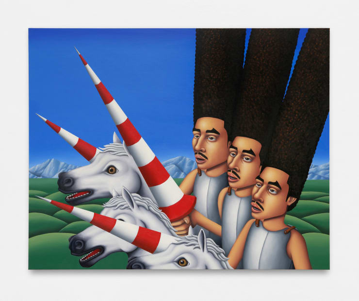 Jake Troyli The Jousters, 2023 oil on canvas 48 x 60 in 121.9 x 152.4 cm