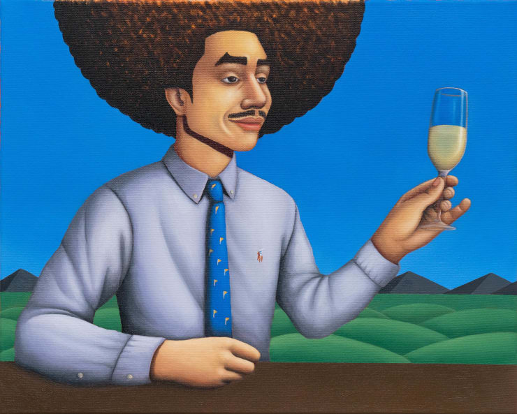 Jake Troyli May I have your attention please?, 2021 oil on canvas 16 x 20 in 40.6 x 50.8 cm