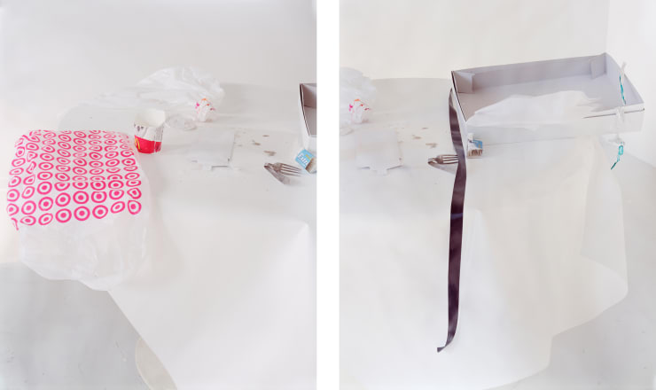 Laura Letinsky Untitled #9a,b from the series To Say It Isn't So, 2006-08 chromogenic print Notes: diptych image: 36 x 29 in. each frame: 43 ¾ x 36 ¾ in. each Edition of 9