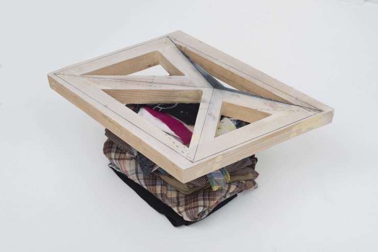 Karen Reimer Geometry in Outer Space or Heaven #25, 2014 Wood, graphite, fabric 9 x 20 x 12 in. 22.86 x 50.8 x 30.48 cm