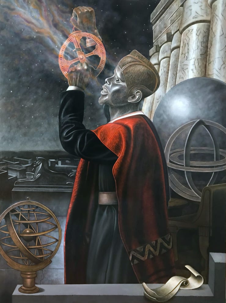 Kajahl Star Gazer In Solitude, 2020 oil on canvas over panel 72 x 54 in 182.9 x 137.2 cm