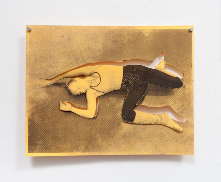 Brendan Fernandes Free Fall II, 2016 cut-out photo, graphite and thread on paper 8 1/2 x 11 in. 21.6 x 27.9 cm