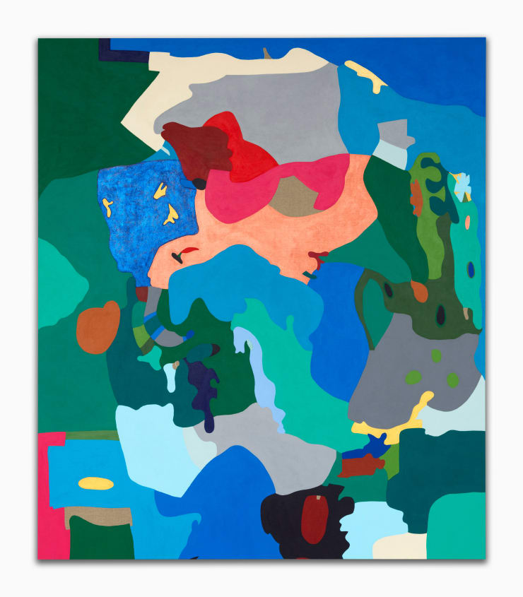 Candida Alvarez Partly Cloudy, 2023 acrylic, paint pen, glitter on linen 84 x 72 in 213.4 x 182.9 cm