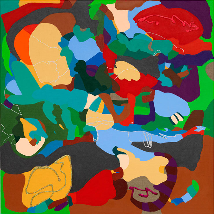 Candida Alvarez Flor de Caballo, 1, 2022 acrylic on linen 48 x 48 in 121.9 x 121.9 cm