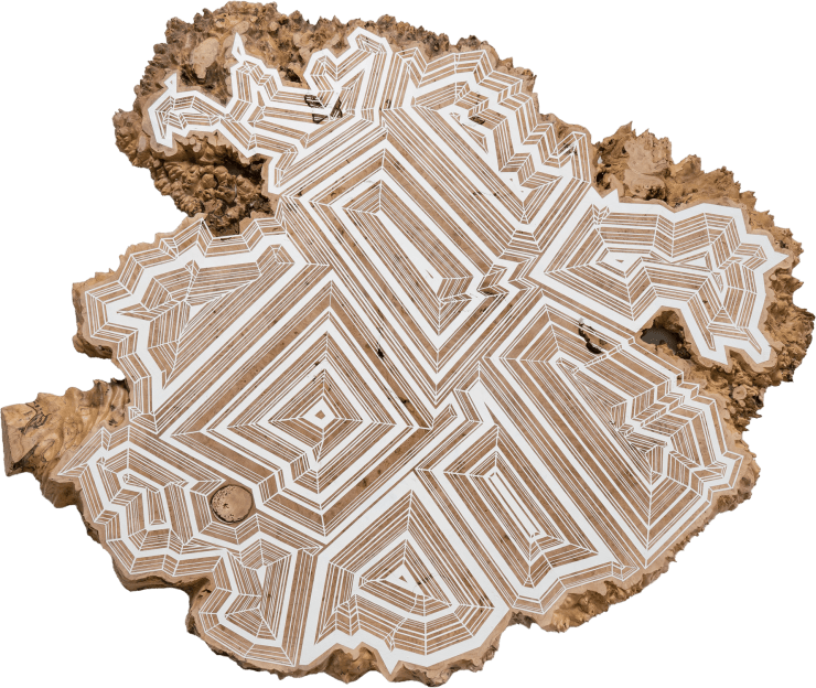 Jason Middlebrook White Lines #2, 2015 Acylic on maple 29 x 32 x 1 in. 73.66 x 81.28 x 2.54 cm