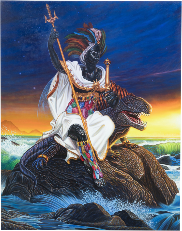 Kajahl Ocean Guardian, 2021 oil on canvas 84 x 66 in. 213.4 x 167.6 cm.